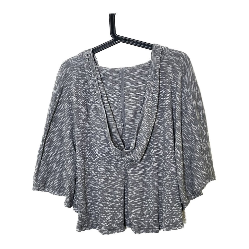 Alo Yoga Hoodie Batwing Sleeve Light Sweater Gray Space Dye S/P - Picture 2 of 4